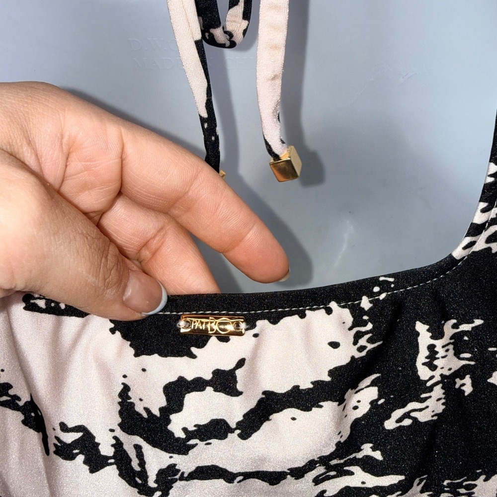 PatBO x Alessandra Ambrosio Zebra Print Cutout Maxi Dress M Quiet Luxury Boho - Picture 8 of 10